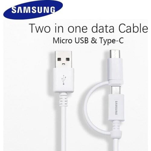 Original Samsung 2 in 1 USB Micro USB Cable To Type C Fast Charging 1.5M Cable for Galaxy s6/s7/NOTE 4 S10 S20 S21 NOTE 20 Ultra