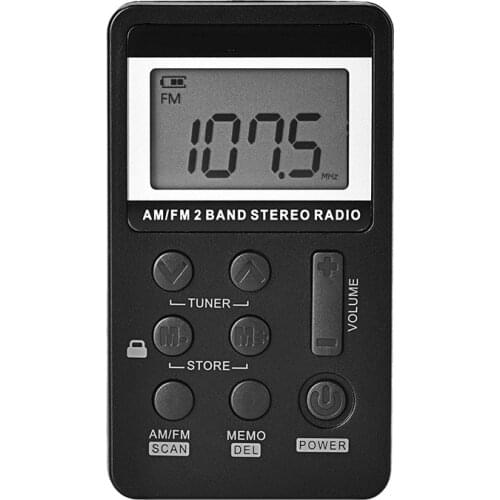 Personal Digital AM FM Radio, AM FM Compact Transistor Radio Built in Antenna with Earphone for Walk Jogging