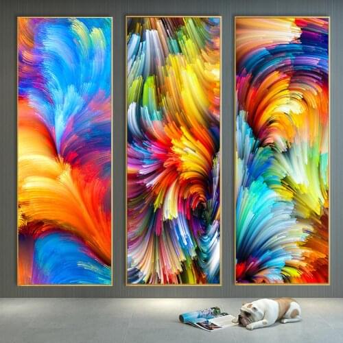 DDHH Big Size Abstract Art Canvas Painting Colorful Clouds Modern Wall Pictures Canvas Prints Poster For Living Room Home Decor