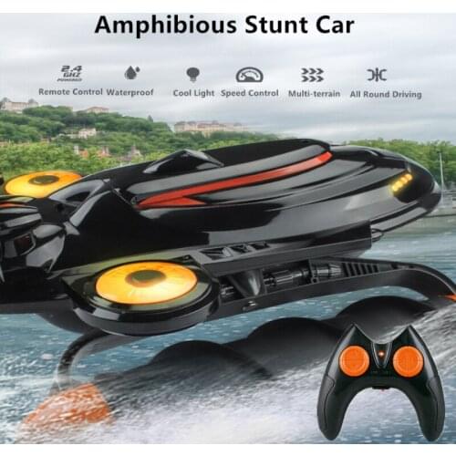 Big Size All Round Driving Amphibious Remote Control Stunt Car 2.4G Water And Land Multi-Terrain Waterproof Electric RC Boat Toy