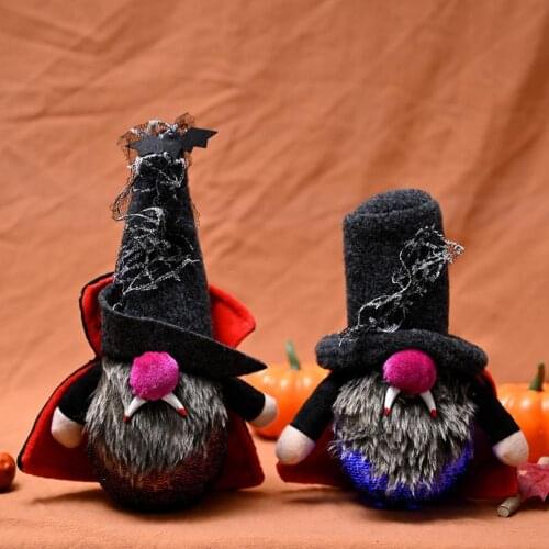 PVC Fashion Halloween Witch Gnomes Plush LED Halloween Gnomes Doll Eye-catching for Bar