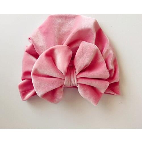 ON SALE 1PCS Fashion Baby Hat Spring Autumn Winter Bowknot Beanie Elastic turban hats newborn velvet Caps Warm girl caps