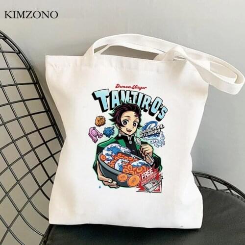 Demon Slayer Kimetsu No Yaiba shopping bag shopping cotton bolsa bolsas de tela bag tote shoping bolsa compra