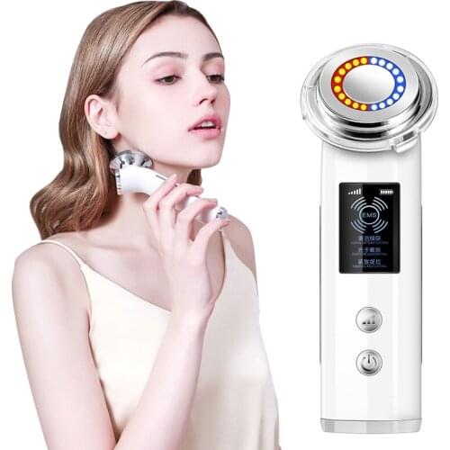 LED Photon Therapy EMS Microcurrent Heating Face Wrinkle Removal Massager Face Lifting Tighten Machine Home Spa Skin Care Tool