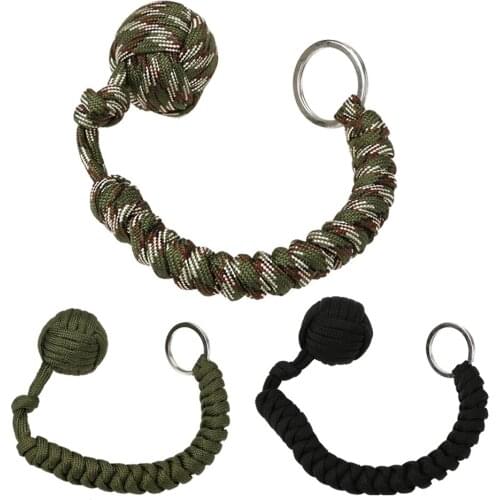 Outdoor Survival Rope Parachute Cord Ball Keychain Woven Climbing Hiking Self Defense Lanyard Survival Key Chain Broken Windows