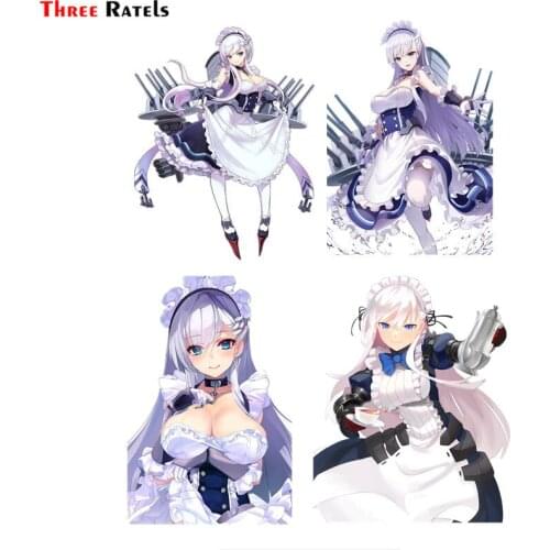 Three Ratels F76 Anime game Belfast Azur Lane sexy girl car vinyl sticker anime sex decal auto decoration