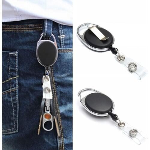 Retractable Pull Badge Reel Zinc Alloy ABS Plastic ID Lanyard Name Tag Card Badge Holder Reels Recoil Belt Key Ring Chain Clips