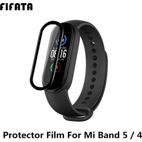 FIFATA Screen Protector Film For Xiaomi Band 5 & 4 Full Coverage HD Scratch-resistant Curved Edge Protective Glass For Mi Band5