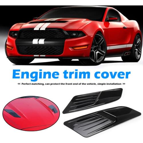 1pair for Ford Mustang 2015-2017 Universal Car Air Intake Scoop Bonnet Hood Vent Front Hood Vent Panel Trim ABS Decor Accessorie