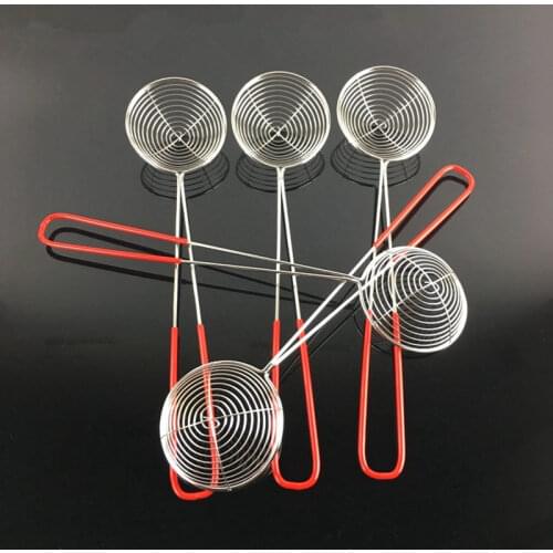 100pcs Stainless Steel Pearl Milk Tea Colander Hot Pot Colander Filter Oil Spoon Net Colander Kitchen Vegetable Filter NO435