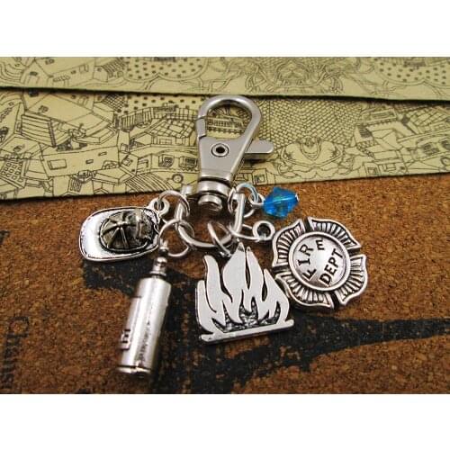 12pcs/lot fire DEPT. necklace, firefighter necklace, friends gift ,birthday present ,hero necklace/bracelets/keychain