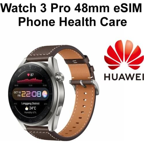 2021 SmartWatch HUAWEI WATCH 3 Pro eSIM Phone Call Sports Health Coach Heart Rate Monitoring Music Fashion Outdoor Sapphire