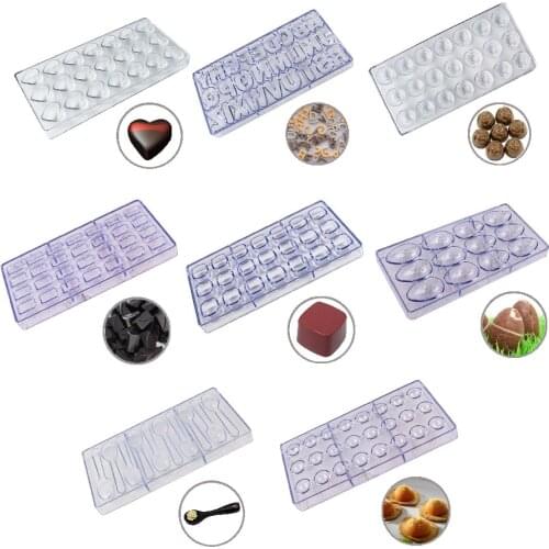 3D Transparent Chocolate Mould Valentines Day Gift DIY Chocolates Mold Plastic Chocolate Tray Candy Tool Heart Rose Egg Lemon