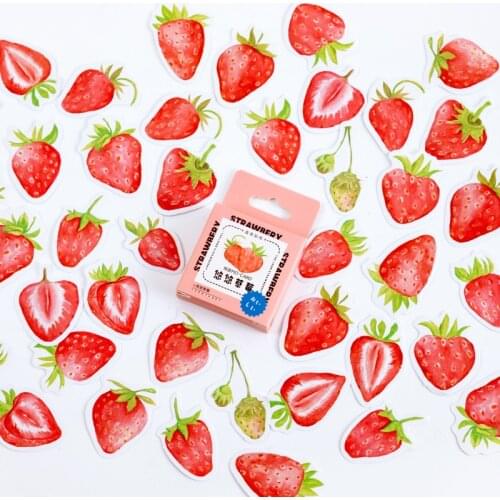 45 pcs /Pack Summer Peach Strawberry Paper Stickers Decorative Album Diary Decoration