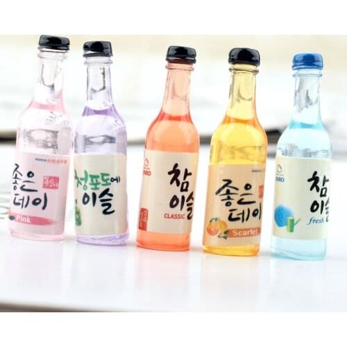 5pcs 1/6 Scale Miniature Korean Wine Water Beverage Bottle Food For Blyth Barbies Doll Dollhouse Miniture Toys