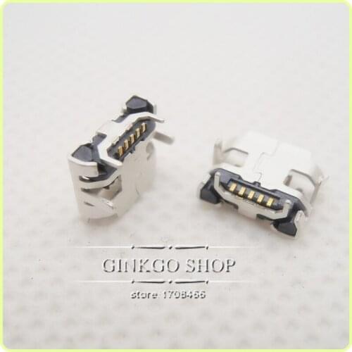 50PCS/LOT,Free shipping micro 5p Pin USB jack socket connector,4 foot DIP,Small Ox horn DIP four feet for repair mobile phone