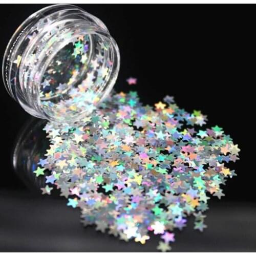 1Pcs Silvery Star Scales Acrylic Powder Nail Tips Nail Glitter Crystal Powder Manicure Salon Tools Nail Acrylic Powder Hn#03