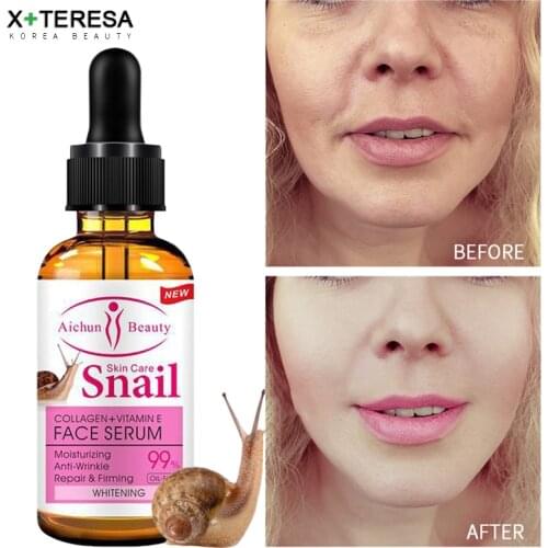 Anti Aging Snail Serum Fine Lines Wrinkle Removal Collage Essence Facial Regenerative Skin Care Whitening Firming Face Serum