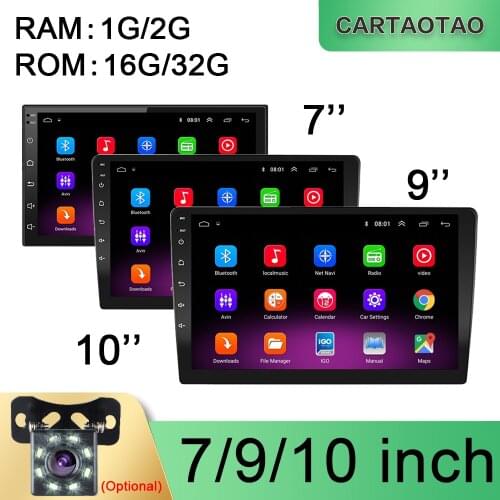 2 din Android 9.0 car radio multimedia video player 2DIN car audio radio GPS navigation WiFi BT Mirrorlink player 7/9/10 inch