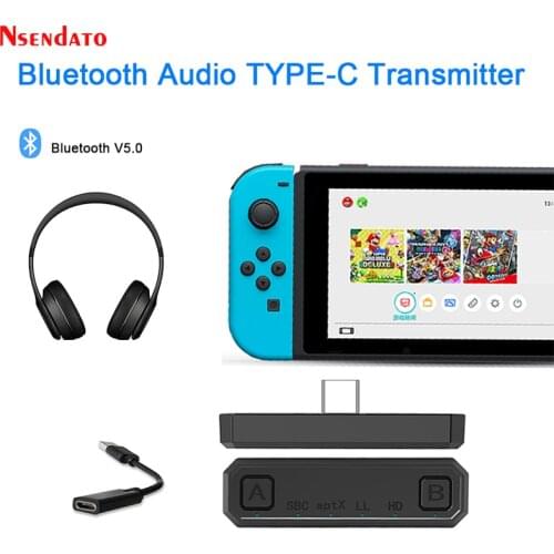 Bluetooth 5.0 Wireless Audio music Adapter Type-C Transmitter Dongle for Nintendo Switch Switch Lite PS4 PC APTX LL HD