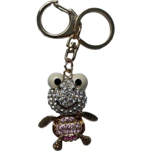 Lovely Frog Keychain Fashion Cartoon Metal Doll Women Bag Accessories Car Key Couples Pendant Charm Jewelry Keyring Best Gift
