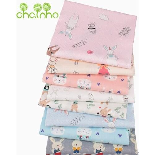 Chainho,Printed Twill Cotton Fabric,Patchwork Cloth,DIY Sewing Quilting Material For Baby&Childs Bedcloth,Little Rabbits Series