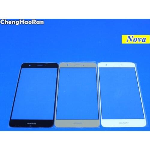 ChengHaoRan 1PCS Black White Gold For Huawei Nova 2 2S Nova2 Front Glass Lens 6.0" Front Glass Touch Screen LCD Outer Panel