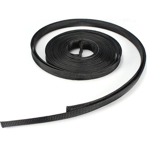 Black PET Braided Cable Sleeve 10m Length 6/8/10/12/15mm Mayitr Corrosion Resistance Wire Protecting Nylon Braided Cable Sleeves