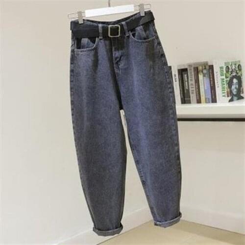 Black Harlan Jeans Female Spring and Autumn 2021 New Wild High Waist Nine-point Carrot Pants Loose and Thin Daddy Pants