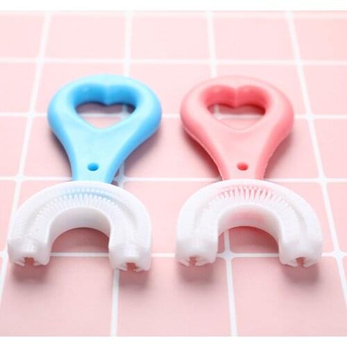 ChildrenS Infant Toothbrush U Silicon Toothbrush Mouth-Cleaning Manual Cartoon Pattern Hand-Held Version