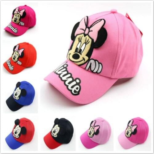 Disney Cartoon Mikey Minnie Mouse Print Kids Hats Boys Girls Baseball Caps Baby Hip Hop Headgear Snapback Birthday Gift Sun Hats
