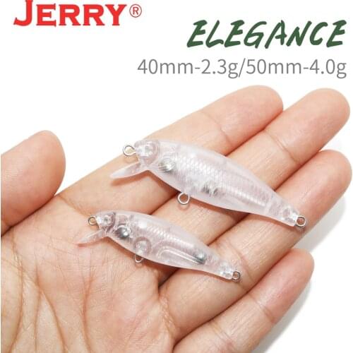 Jerry Elegance 4cm 5cm Unpainted Blanks Sinking Crank bait Minnow Wobbler Jerkbaits Fishing Lure Set