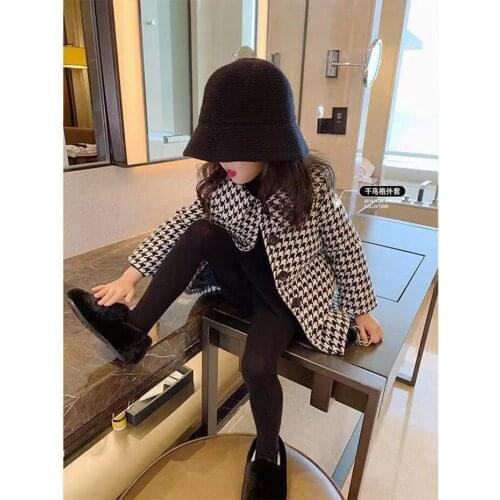 Toddler Girls Jacket Outerwear Plaid Pattern Girl Coat Spring Autumn Jacket Girl Casual Style Kids Clothes Girl
