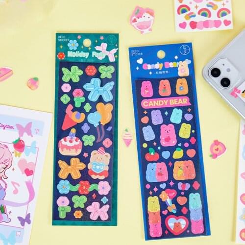 Cute Bear Butterfly Love Stickers Craft Ins Scrapbooking Decoration Diary Album DIY Journal Kawaii Stationery Sticker