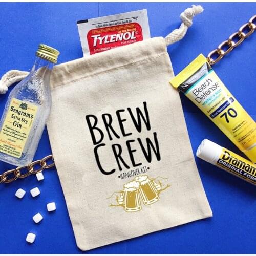 Bachelor Bachelorette hen Party bridal shower Wedding birthday groom bride to be Brew crew survival kit gift bag decoration