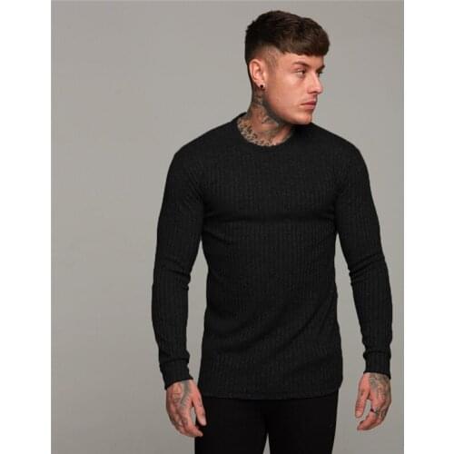 New Fitness Running T Shirt Men Sport Knitwear T-shirt Elastic Long Sleeve Sweater Sportswear Gym Bodybuilding Training Tshirt