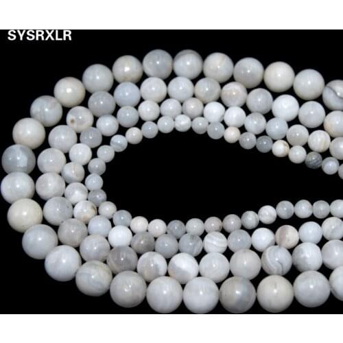 Wholesale Natural Stone White Crazy Agates Round Loose Beads For Jewelry Making DIY Bracelet Necklace 4 6 8 10 12 MM Strand