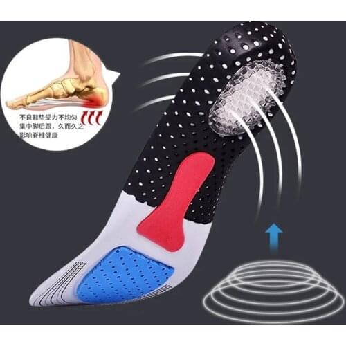 Cuttable Silicone Shoe Insoles Free Size Men Women Orthotic Arch Support Sport Shoe Pad Soft Running Insert Cushion Insole