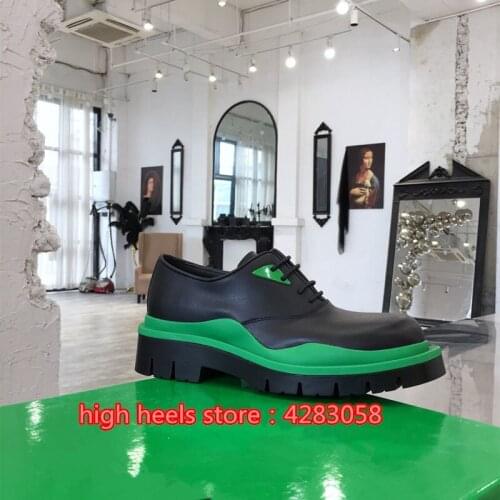 Casual Designer fashion women Pumps Thick Sole Ankle Boots Women Genuine Leather Round Toe Short Boots Woman Casual Pumk Boots