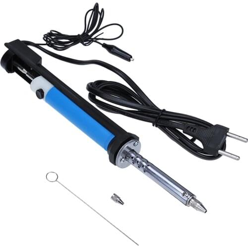ALLOET Handheld Electric Tin Suction Sucker Pen Desoldering Pump Removal Soldering Iron Tool Suction Tin Gun With Nozzle EU Plug