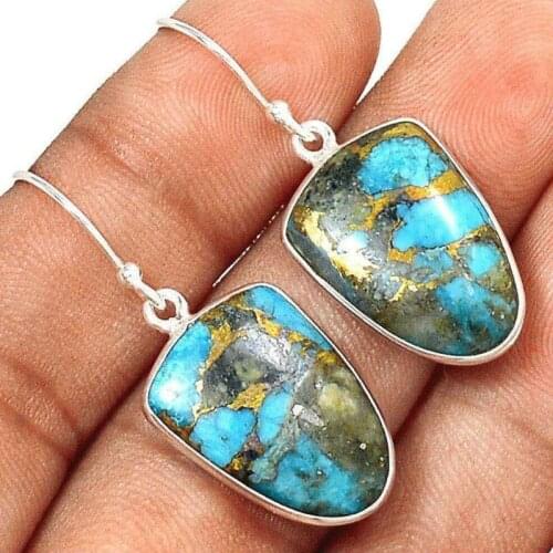 Milangirl New Style Retro Fashion Thai Blue Dragon Crystal Europe And America Earrings Circle Earrings