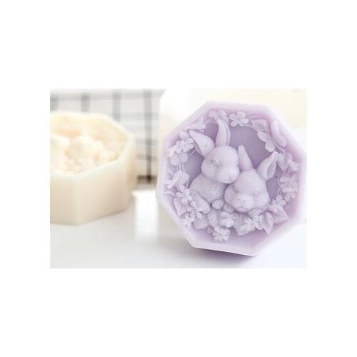 Sweet Rabbit Shape Silicone Soap Mold Reusable Silicone Molds For DIY Homemade Craft Soap Making Easter Favors