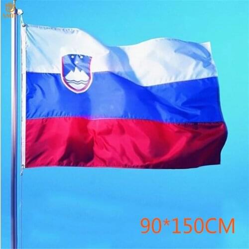 Slovenia Painted Flag 3x5Ft Resin Hanging Taekwondo Pavilion/Bar/School Fashion Decoration Hanging Flag