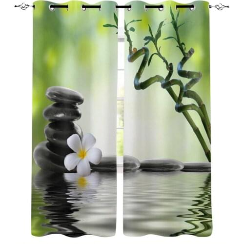 Orchid Stones Bamboo Zen Modern Blackout Curtains For Bedroom Living Room Window Treatment Drapes High Shading Decor