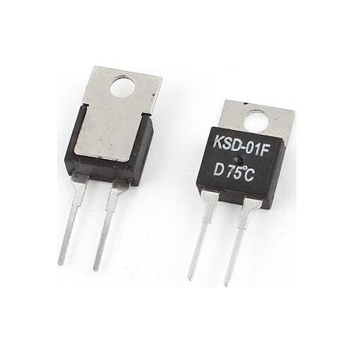 2Pcs KSD-01F H75C 75C N.C Normal Closed Temperature Control Switch Thermostat