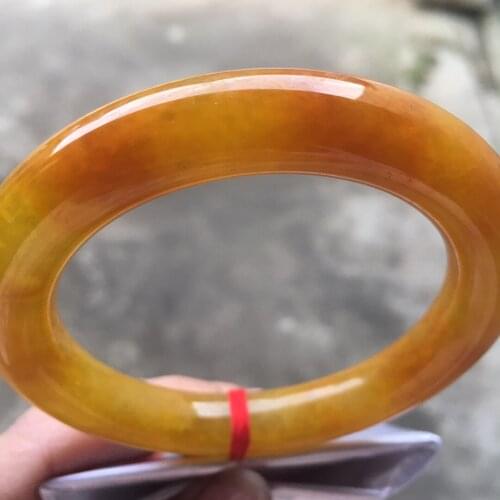 Only One!55.7MM Certified (Grade A)100% Natural Green Jadeite JADE Bracelet Women Bangle