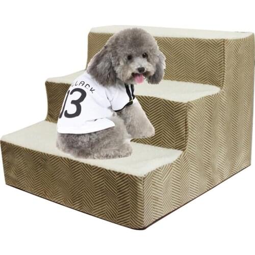 3 Steps Dog Stairs Breathable Dog Stairs Anti-slip Cat Staircase Waterproof Pet Climbing Ladder Bed Cushion Mat