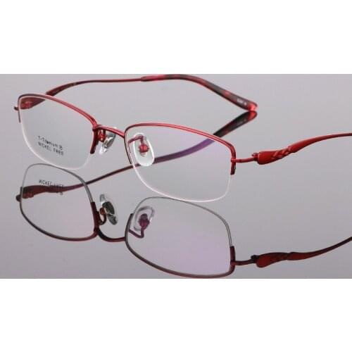 High Quality New Ladies Pure Titanium Glasses Frame Half Frame Ultra Light Glasses Business Prescription Glasses Frame