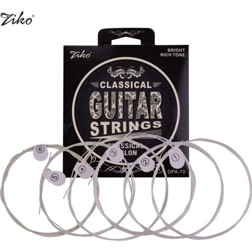 ZIKO DPA-70 Guitar Strings Normal Light Tension Silver Wound Nylon String Anti-Rust Set of 6pcs Instrument String Accessories