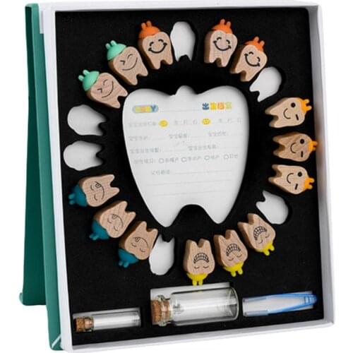 1 Set Wooden Lovely Tooth Collection Box Teeth Keepsake Organizer Teeth Box for Infant